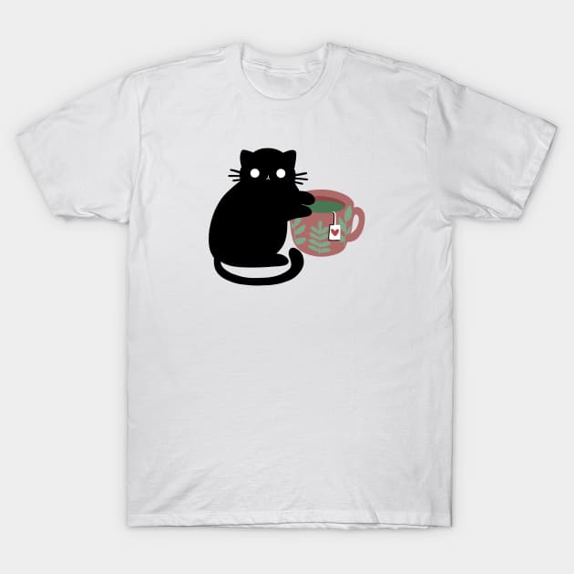 Kawaii „Green Tea Cat“ Design | Cute Illustration Green Tea Lover | Cat Lover | Illustration by Atelier Serakara T-Shirt by Atelier Serakara